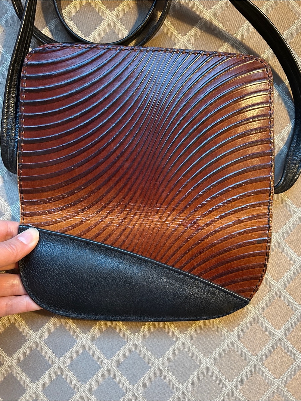 Vintage Roche Leather Company Custom Bag Black and Tan - Picture 8 of 8